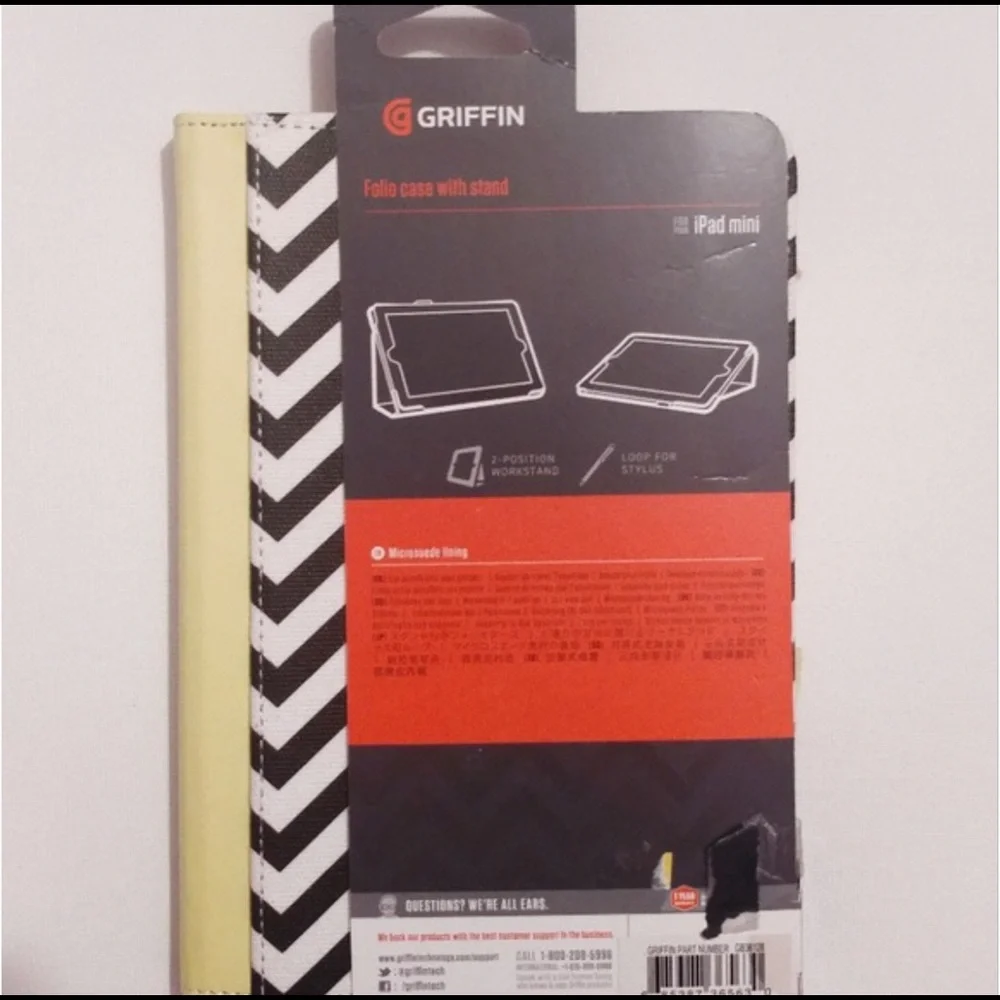 NWT iPad Mini Case Chevron & Neon Green